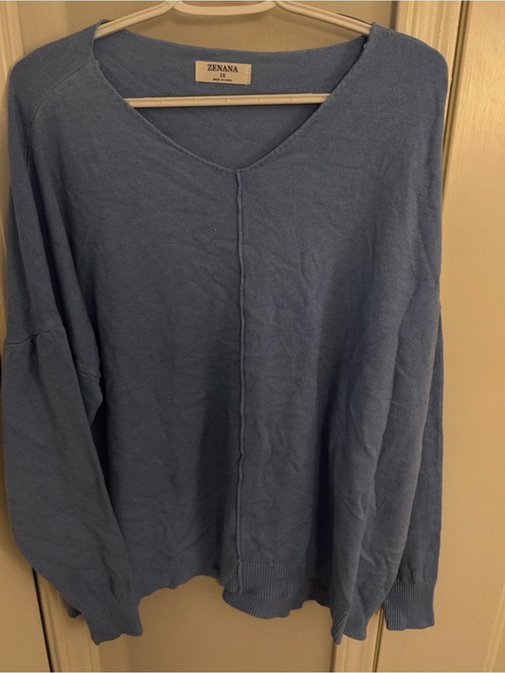 Zenana Outfitters Men's Slate Blue V-Neck Sweater